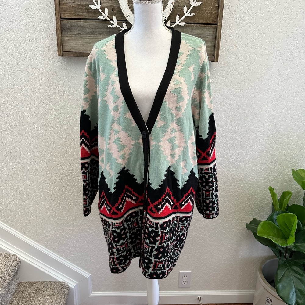 Anthropologie Aldomartins wool blend cardigan sweater 2X NWT